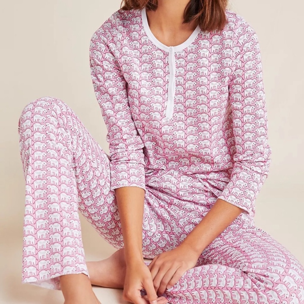 Roller Rabbit Pink Hathi Pajamas S